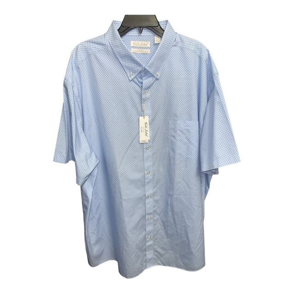 Gold Label 3XT Shirt Blue Checked Non-Iron Soft Pocket Resists Fading Shrinking
